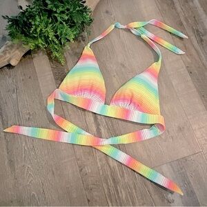 VICTORIAS SECRET Triangle Halter Tie Back Padded Bikini Top, Size Small